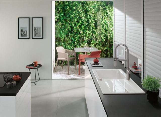 Villeroy & Boch Steel Expert 2.0 Küchenarmatur – Edelstahl massiv, ausziehbare Schlauchbrause, 360° schwenkbar