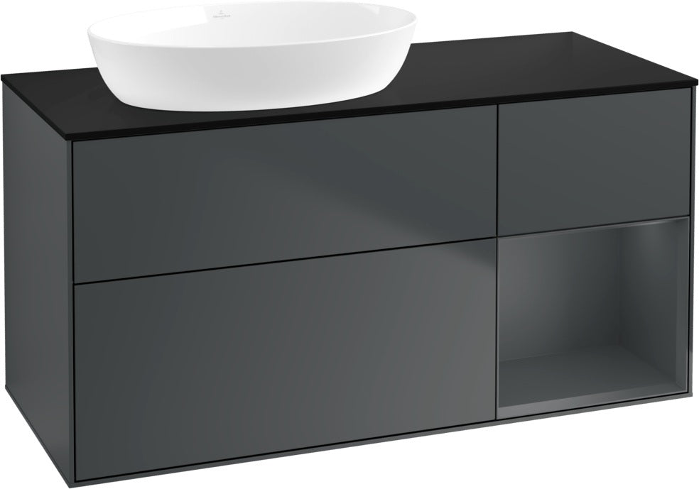 Villeroy & Boch Finion Waschtischunterschrank 1200 mm Glossy White Lacquer mit LED-Beleuchtung