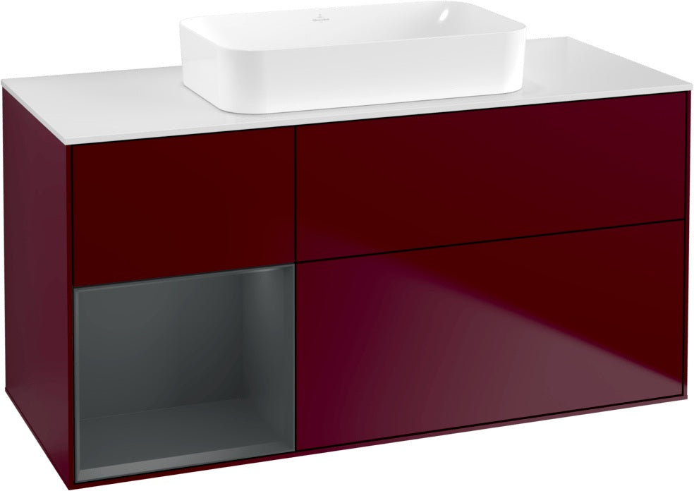 Villeroy & Boch Finion Waschbeckenunterschrank 1200 mm Walnut Veneer mit Beleuchtung
