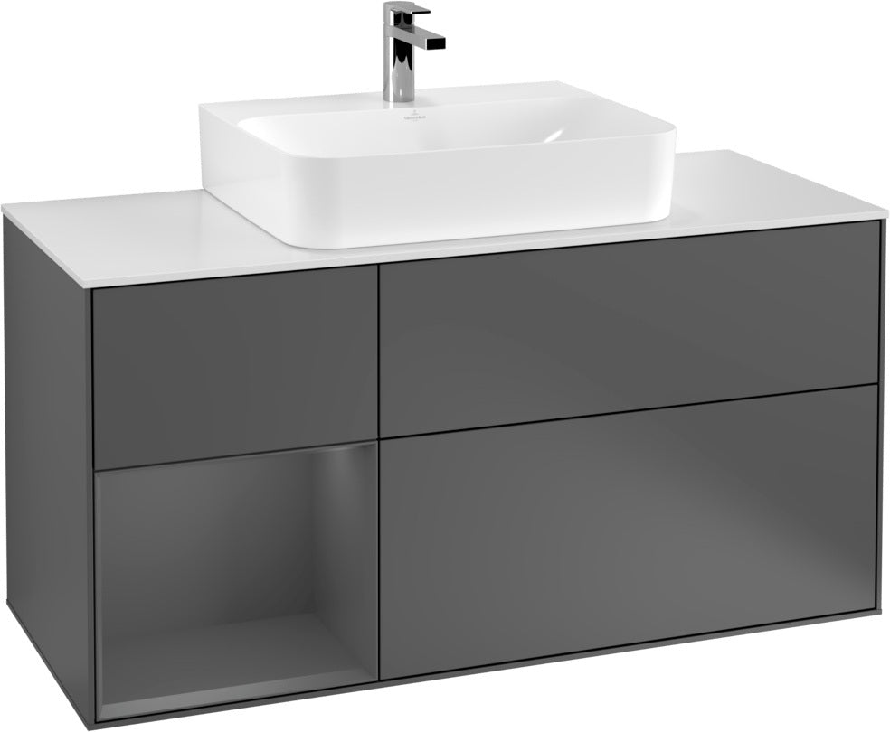 Villeroy & Boch Finion Waschtischunterschrank G161G 1200 mm Glossy White Lacquer mit LED-Beleuchtung