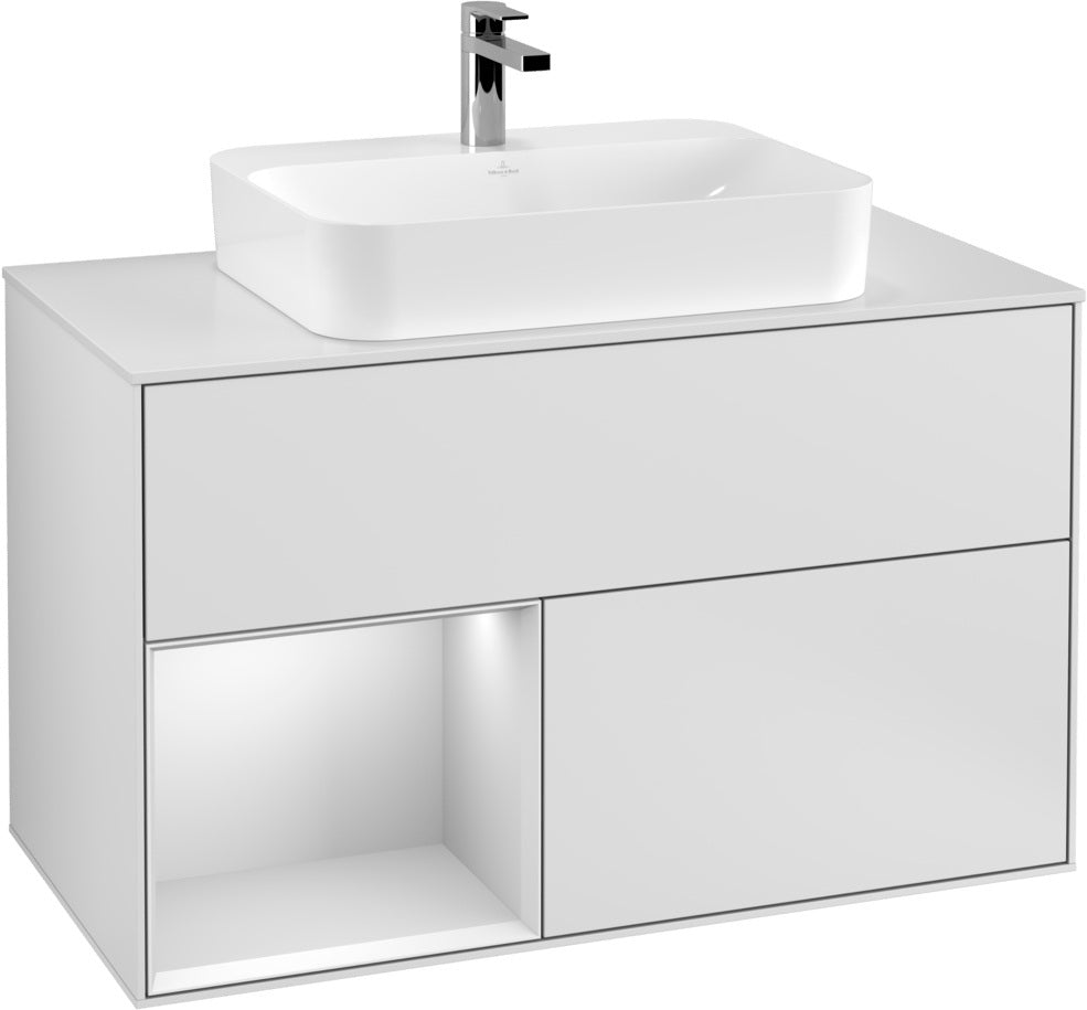 Villeroy & Boch Finion Waschtischunterschrank 1000 mm White Matt Lacquer mit LED-Beleuchtung