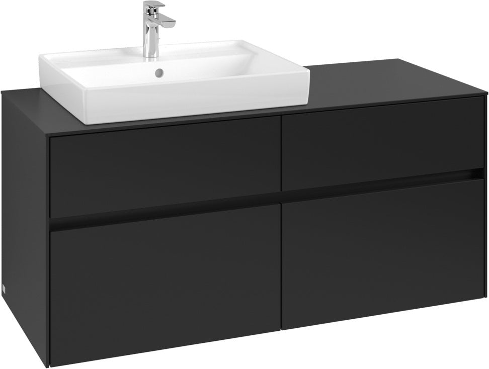 Villeroy & Boch Waschtischunterschrank Collaro C082 B0 1200 mm Volcano Black mit Beleuchtung
