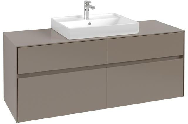 Villeroy & Boch Collaro Waschtischunterschrank 1400 mm Black Matt Lacquer mit 4 Auszügen
