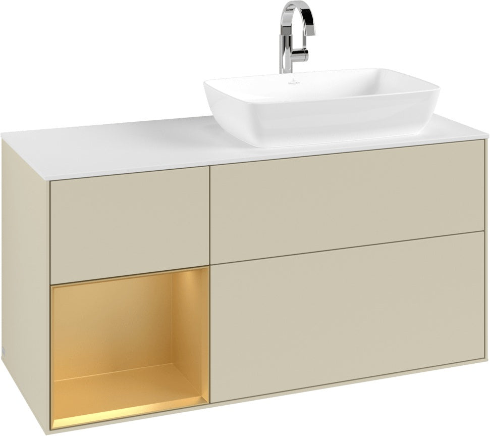 Villeroy & Boch Finion Waschbeckenunterschrank 1200 mm Glossy White Lacquer mit Beleuchtung
