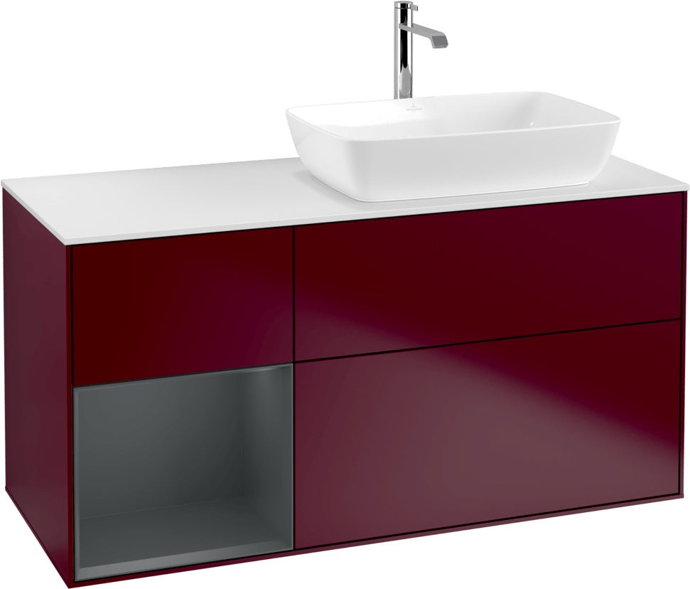 Villeroy & Boch Finion Waschbeckenunterschrank 1200 mm Glossy White Lacquer mit Beleuchtung