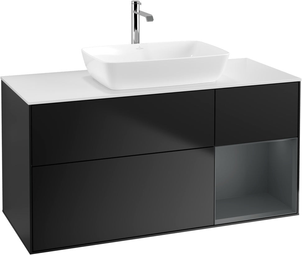 Villeroy & Boch Waschtischunterschrank Finion G831G 1200 mm Glossy White Lacquer mit Beleuchtung
