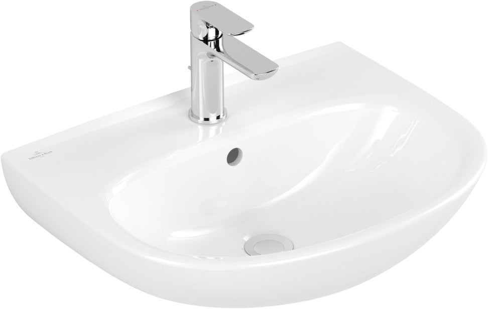 Villeroy & Boch O.novo Wandwaschbecken 550x440 mm Oval Weiß Alpin 1 Hahnloch