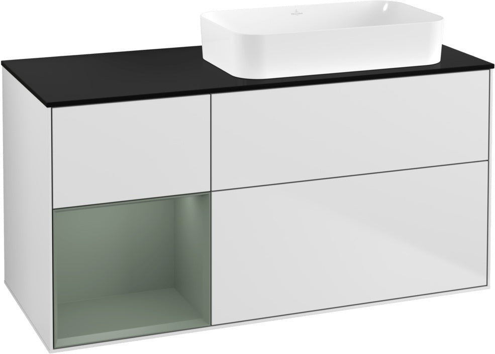 Villeroy & Boch Finion Waschtischunterschrank 120 cm Glossy White Lacquer mit Beleuchtung
