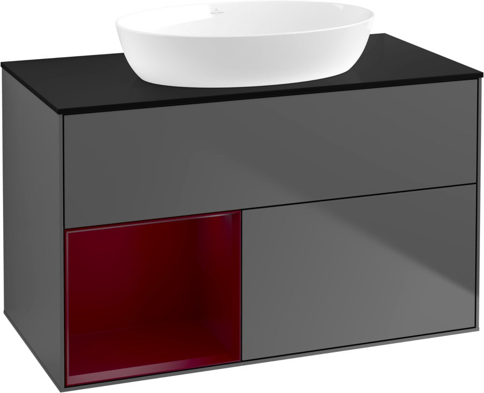 Villeroy & Boch Waschtischunterschrank Finion FA12G 1000 mm Glossy White Lacquer mit Beleuchtung