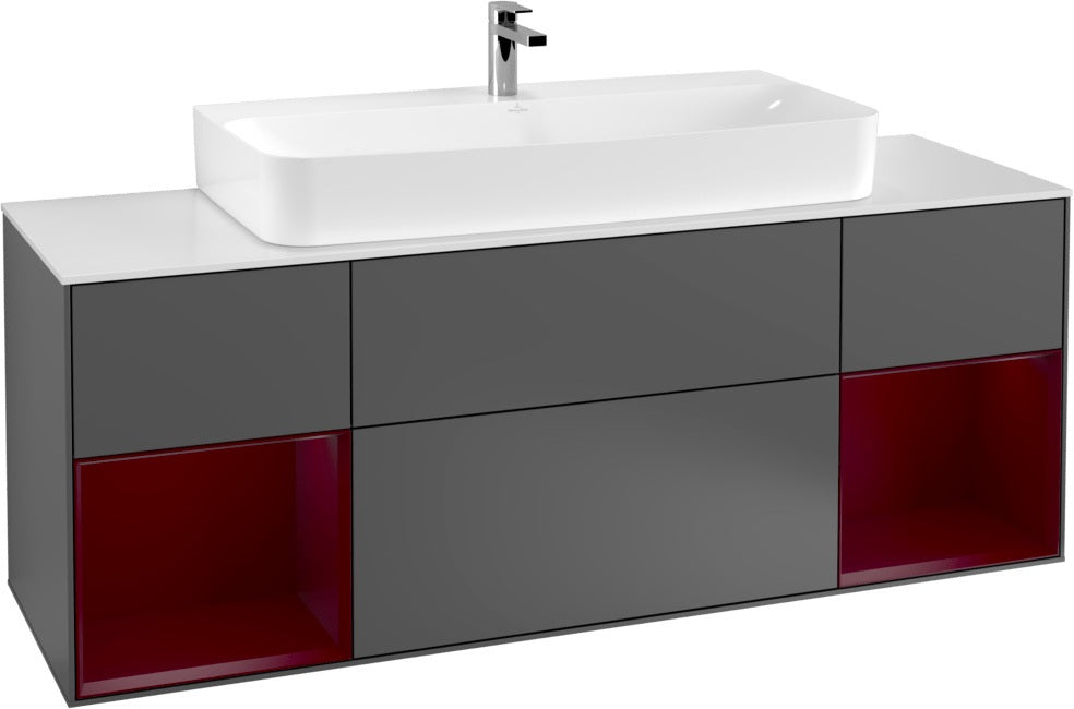 Villeroy & Boch Finion Waschtischunterschrank 1600 mm Glossy White Lacquer mit Beleuchtung