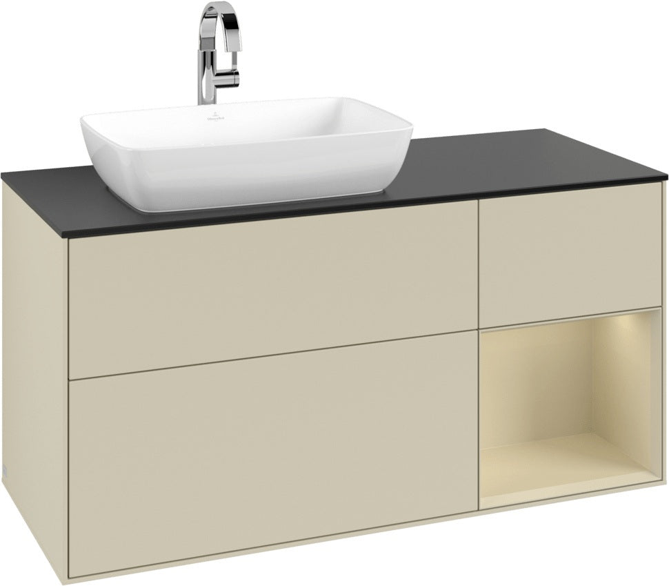 Villeroy & Boch Finion Waschtischunterschrank 1200 mm Glossy White mit Beleuchtung und SoftClosing