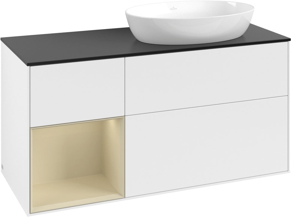 Villeroy & Boch Finion Waschtischunterschrank 1200 mm Glossy White mit Beleuchtung