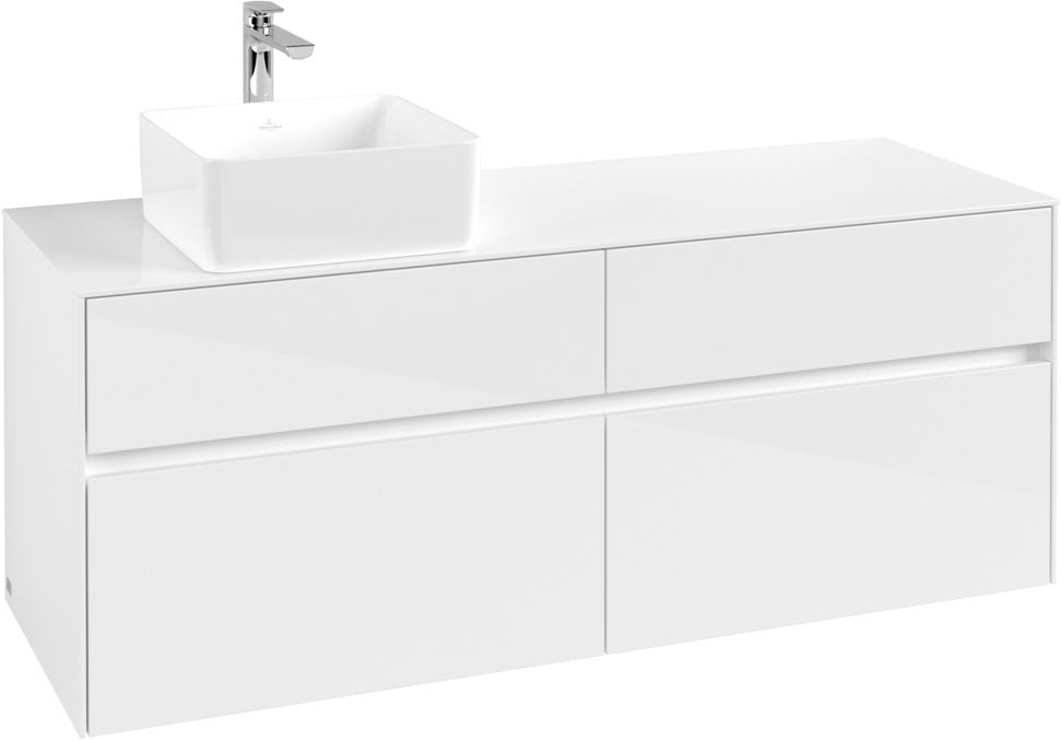 Villeroy & Boch Waschtischunterschrank Collaro C046 1400 mm Glossy White mit 4 Auszügen
