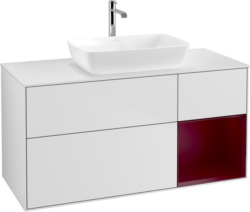 Villeroy & Boch Waschtischunterschrank Finion G831G 1200 mm Glossy White Lacquer mit Beleuchtung