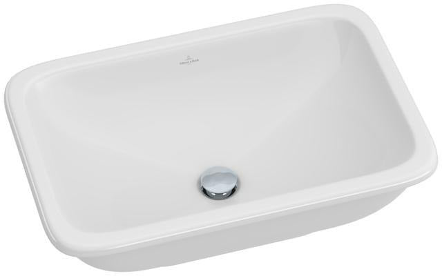 Villeroy & Boch Loop & Friends Einbauwaschtisch 600x405 mm rechteckig mit Überlauf Weiß Alpin