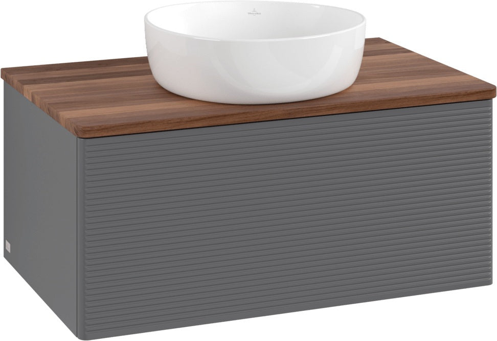 Villeroy & Boch Antao Waschtischunterschrank 800 mm Anthrazit Matt mit LED-Auszugsbeleuchtung