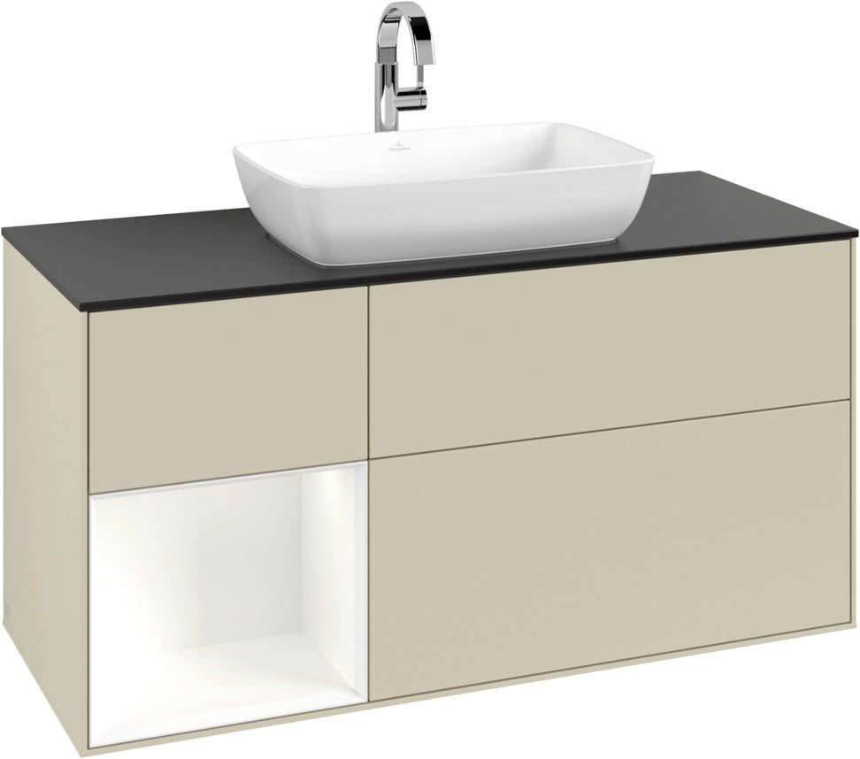 Villeroy & Boch Finion Waschtischunterschrank 1200 mm Glossy White Lacquer mit Beleuchtung