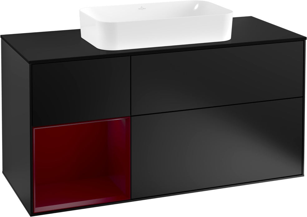 Villeroy & Boch Finion Waschtischunterschrank 1200 mm Glossy White Lacquer mit LED-Beleuchtung