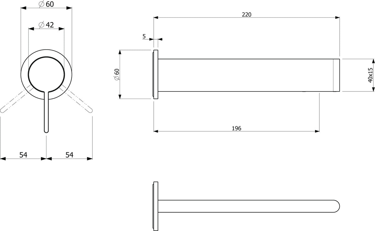 Villeroy & Boch Dawn Einhebel-Waschtischarmatur – Wandmontage, Chrom, 160 x 100 x 220 mm