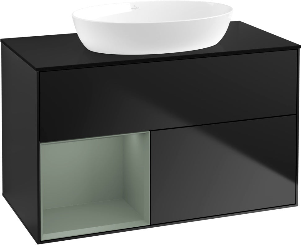 Villeroy & Boch Finion Waschtischunterschrank 1000 mm Glossy White Lacquer mit Beleuchtung