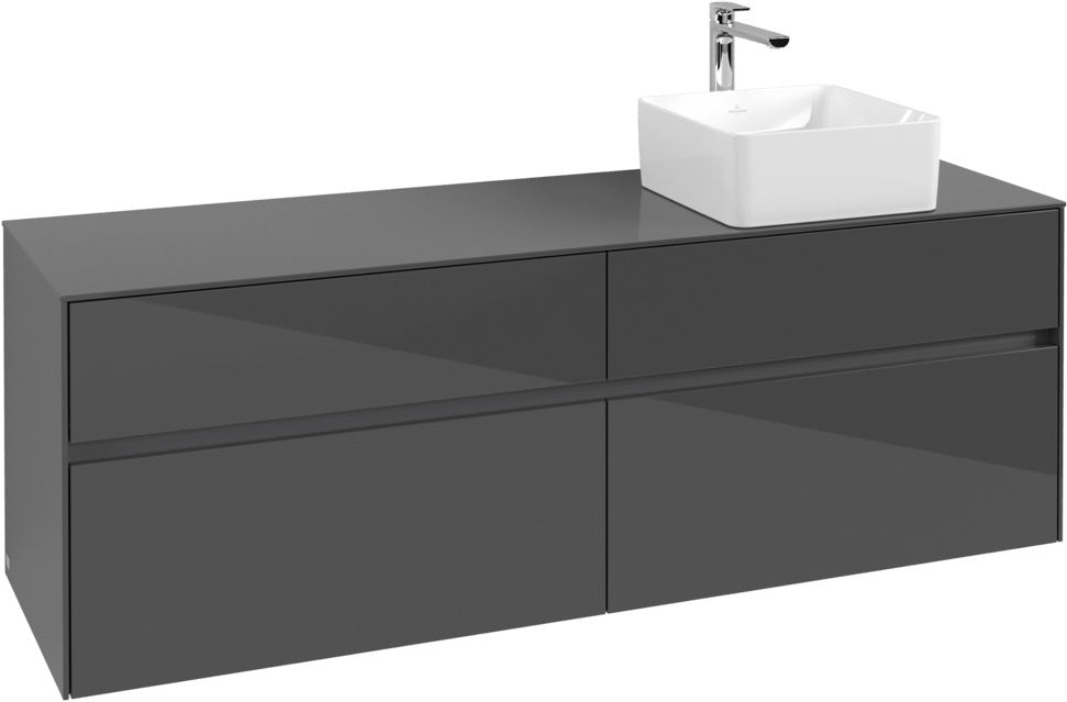 Villeroy & Boch Waschtischunterschrank Collaro C05100 1600 mm Glossy Grey mit 4 Auszügen