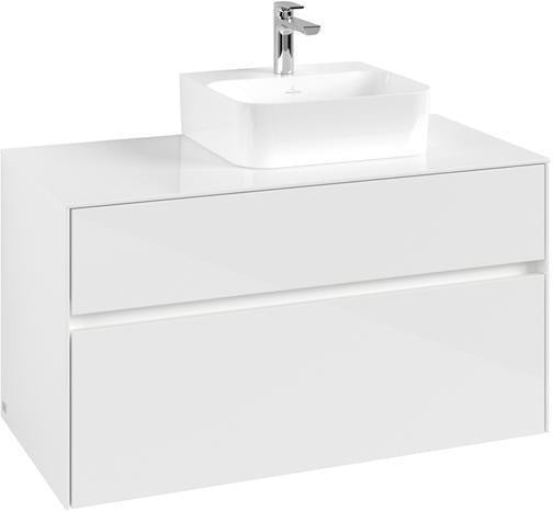 Villeroy & Boch Waschbeckenunterschrank Collaro 1000 mm Glossy White mit LED-Beleuchtung und SoftClosing
