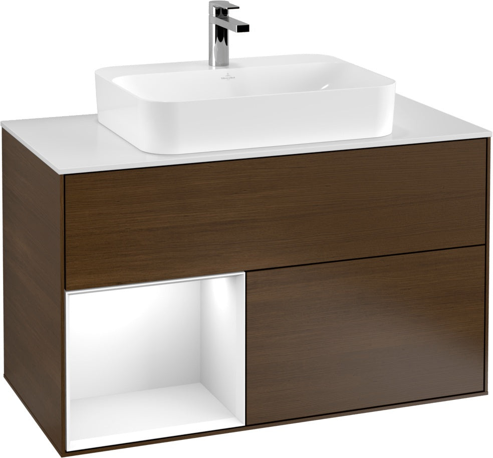 Villeroy & Boch Finion Waschtischunterschrank 1000 mm White Matt Lacquer mit LED-Beleuchtung