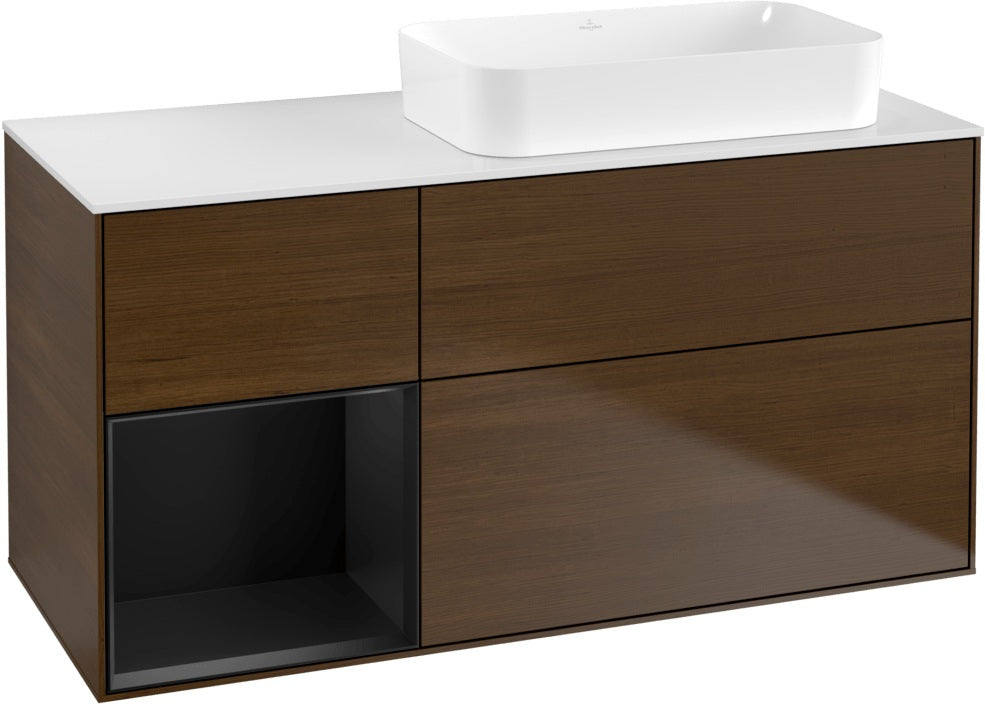Villeroy & Boch Finion Waschtischunterschrank 1200 mm Glossy White mit Beleuchtung