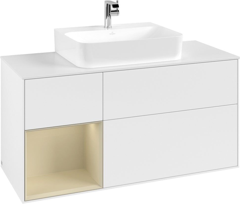 Villeroy & Boch Finion Waschtischunterschrank G161G 1200 mm Glossy White Lacquer mit LED-Beleuchtung