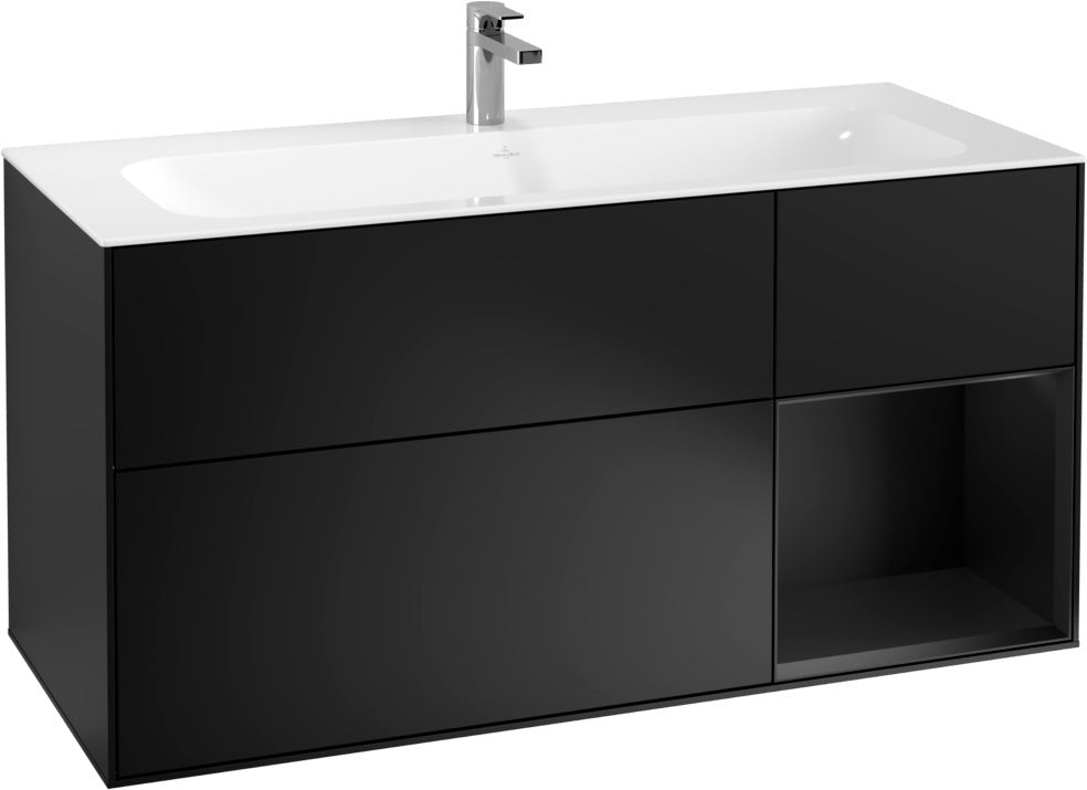 Villeroy & Boch Finion Waschbeckenunterschrank Glossy White Lacquer 1196 mm mit LED-Beleuchtung