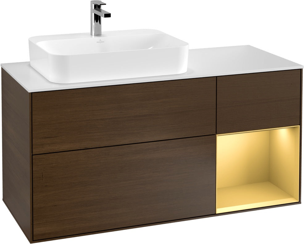 Villeroy & Boch Waschtischunterschrank Finion F401G 1200 mm Glossy White Lacquer mit Beleuchtung