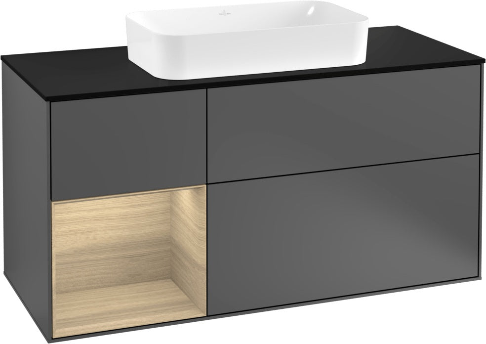 Villeroy & Boch Finion Waschtischunterschrank 1200 mm Glossy White Lacquer mit LED-Beleuchtung