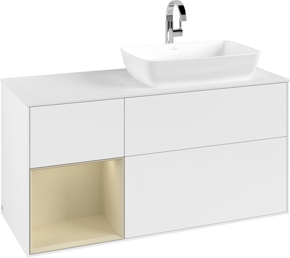Villeroy & Boch Finion Waschbeckenunterschrank 1200 mm Glossy White Lacquer mit Beleuchtung