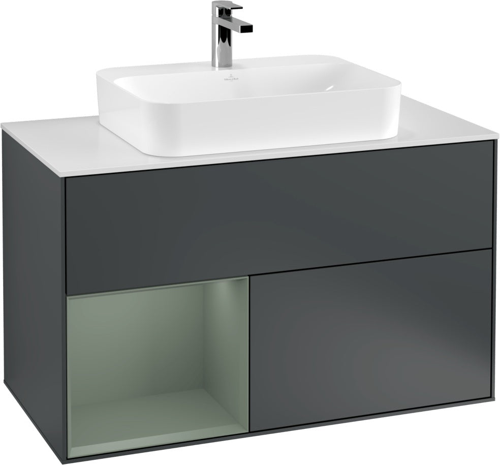 Villeroy & Boch Finion Waschtischunterschrank 1000 mm White Matt Lacquer mit LED-Beleuchtung