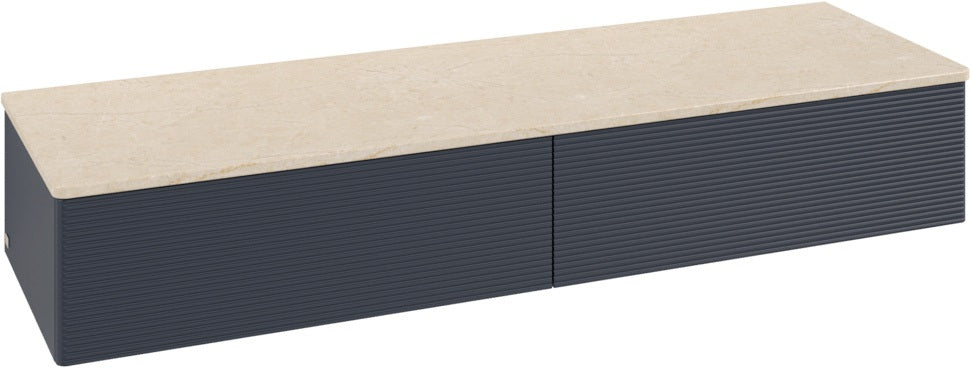 Villeroy & Boch Sideboard Antao K42103 1600 mm Anthracite Matt Lacquer mit Marmor-Abdeckplatte