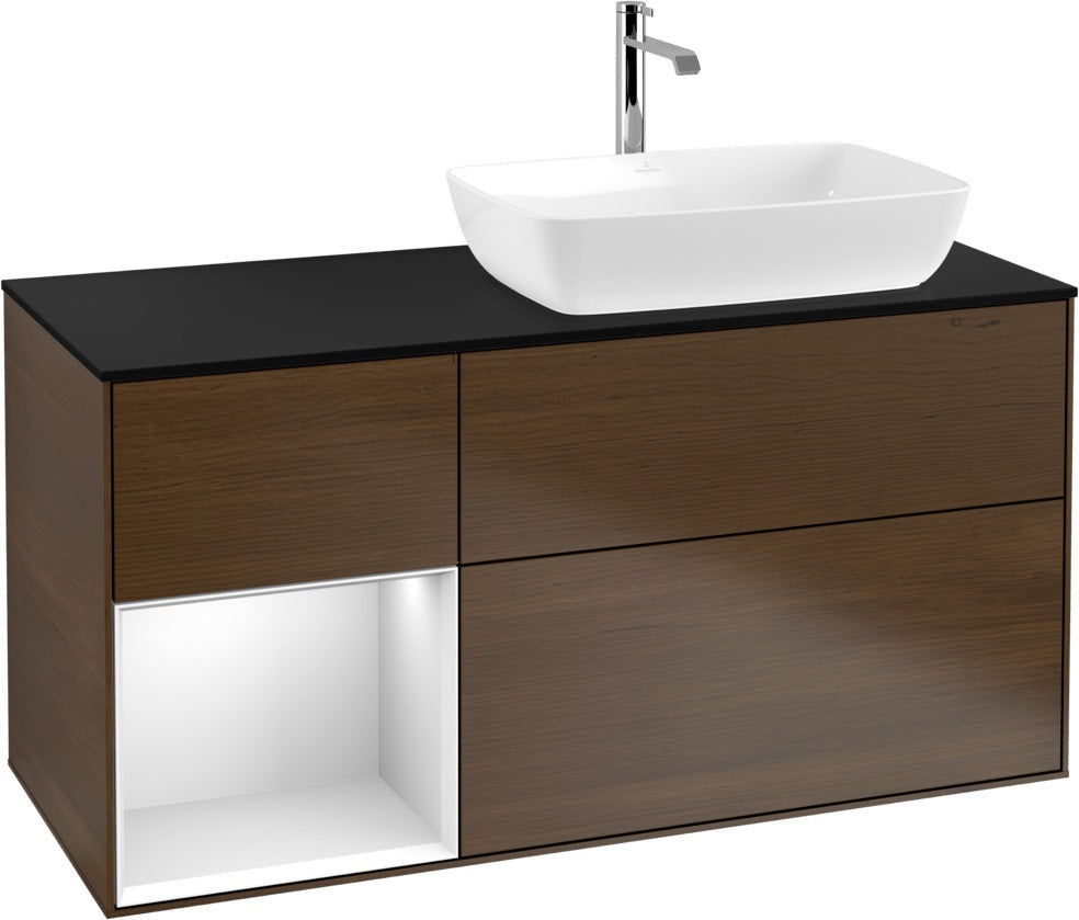 Villeroy & Boch Finion Waschtischunterschrank 1200 mm Glossy White Lacquer mit Beleuchtung
