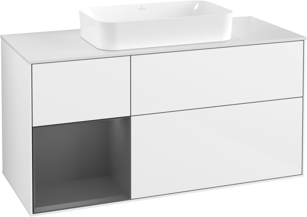 Villeroy & Boch Finion Waschbeckenunterschrank 1200 mm Walnut Veneer mit Beleuchtung