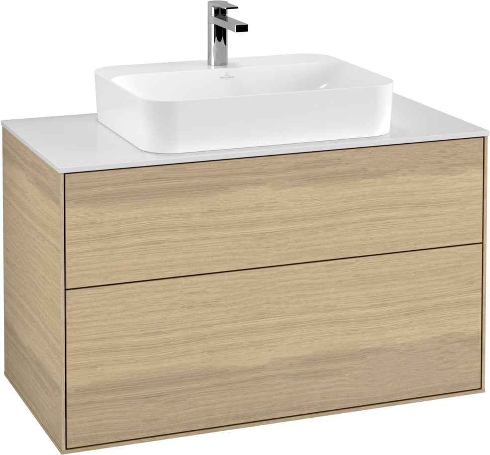 Villeroy & Boch Finion Waschbeckenunterschrank 1000 mm Glossy White mit LED-Beleuchtung