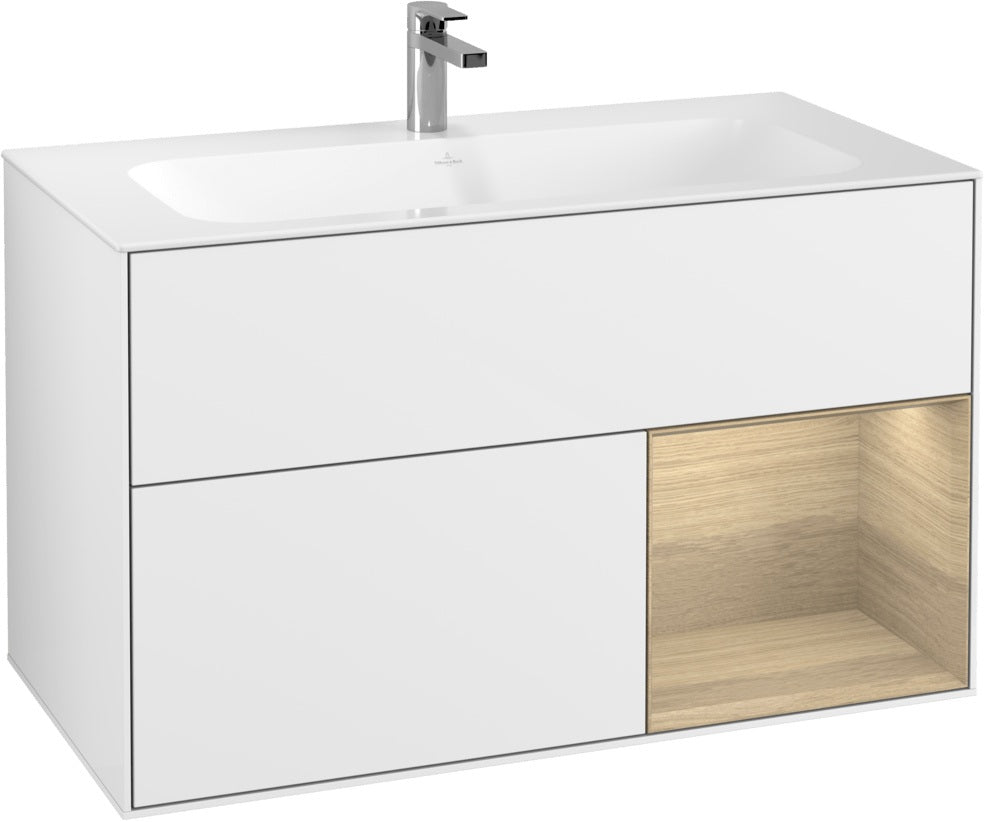 Villeroy & Boch Finion Waschtischunterschrank 996 mm White Matt Lacquer mit Beleuchtung