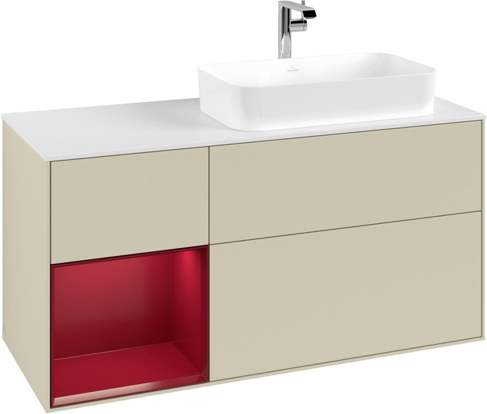 Villeroy & Boch Finion Waschbeckenunterschrank 1200 mm Glossy White Lacquer mit LED-Beleuchtung