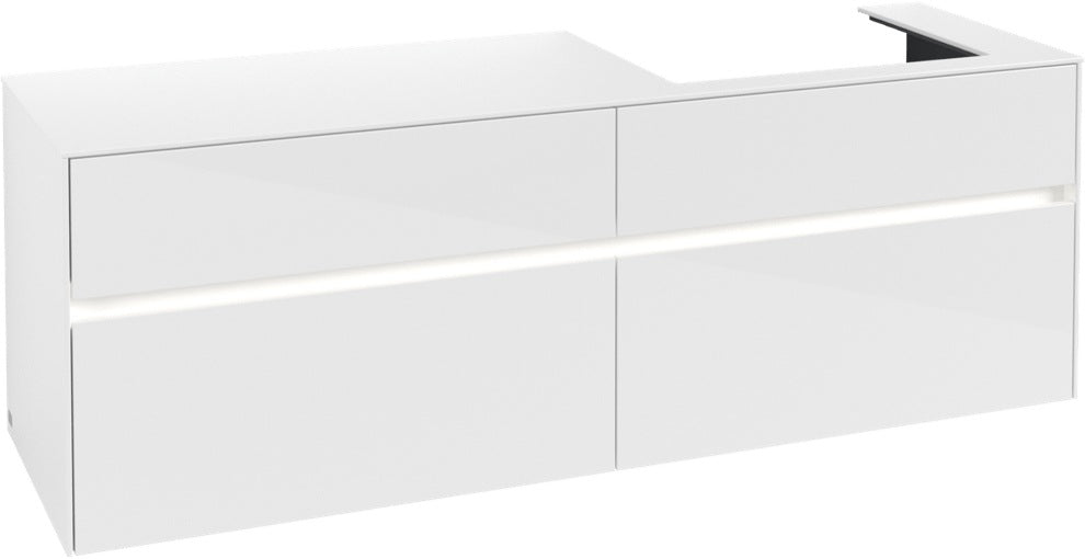 Villeroy & Boch Waschtischunterschrank Collaro C023 B0 1600 mm Glossy White mit Beleuchtung