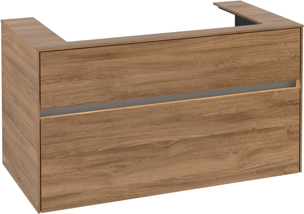 Villeroy & Boch Waschtischunterschrank Collaro Kansas Oak 1000 mm mit LED-Beleuchtung und SoftClosing