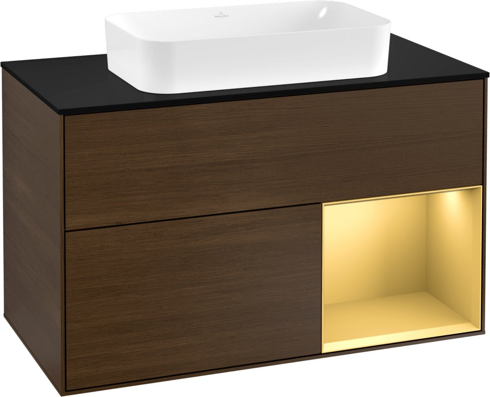 Villeroy & Boch Waschtischunterschrank Finion F252G 1000 mm Glossy White Lacquer mit LED-Beleuchtung