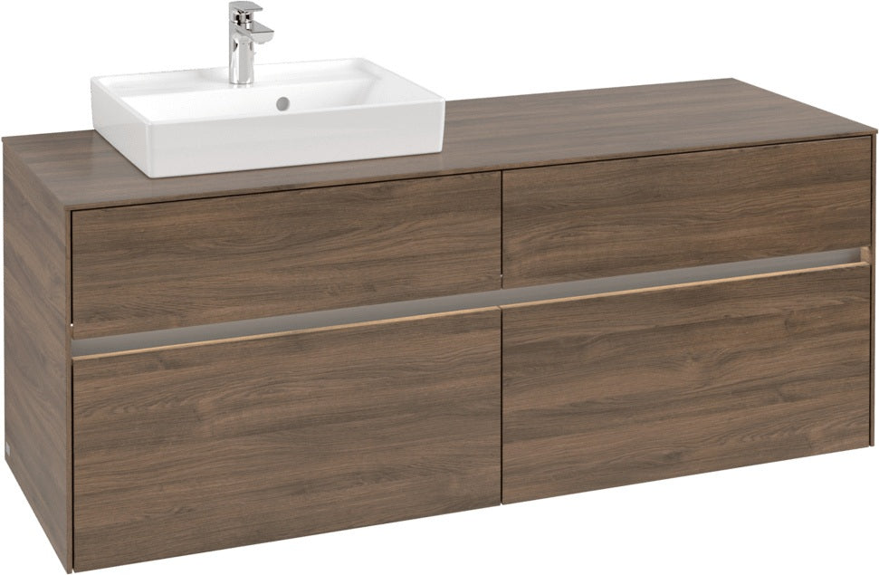 Villeroy & Boch Waschtischunterschrank Collaro C074 B0 1400 mm Arizona Oak mit LED-Beleuchtung