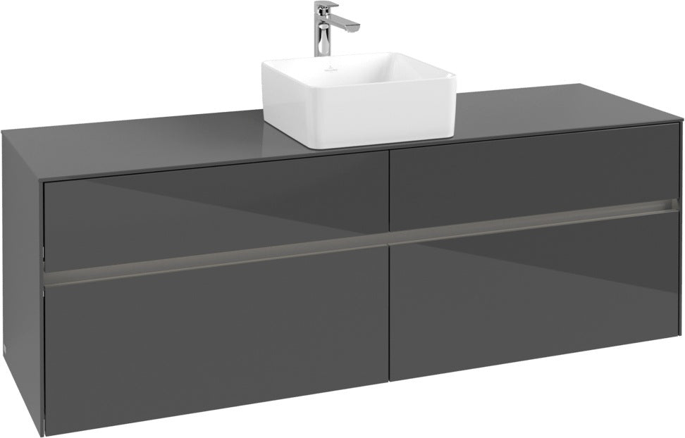 Villeroy & Boch Waschtischunterschrank Collaro C049 B0 1600 mm Glossy Grey mit Beleuchtung