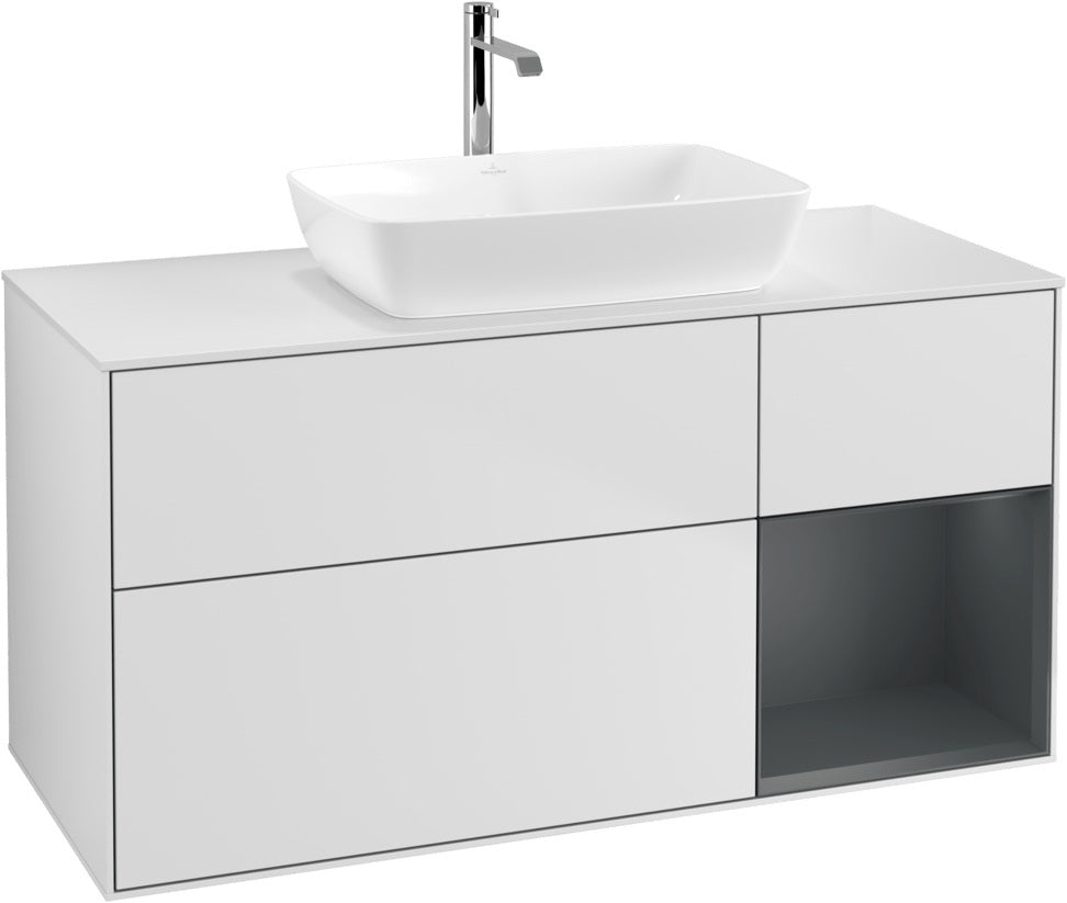 Villeroy & Boch Waschtischunterschrank Finion G831G 1200 mm Glossy White Lacquer mit Beleuchtung