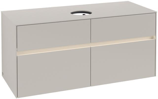 Villeroy & Boch Waschtischunterschrank Collaro C041 B0 1200 mm Glossy Grey mit Beleuchtung