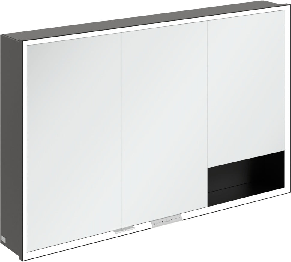 Villeroy & Boch Spiegelschrank My View+ B48110 1000 mm Graphite mit LED-Beleuchtung und SoftClosing