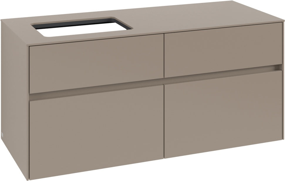 Villeroy & Boch Waschtischunterschrank Collaro C113 B0 1200 mm Taupe mit Beleuchtung und SoftClosing