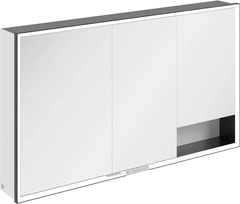 Villeroy & Boch Spiegelschrank My View+ B48110 1000 mm Graphite mit LED-Beleuchtung und SoftClosing